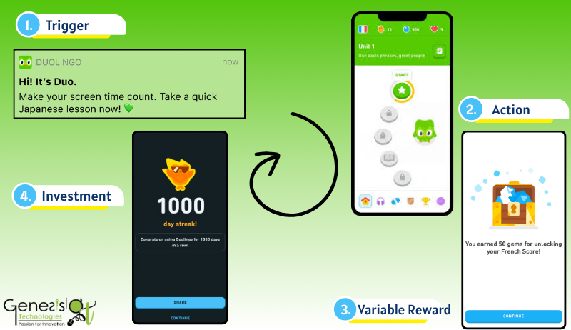 Duolingo: hook model